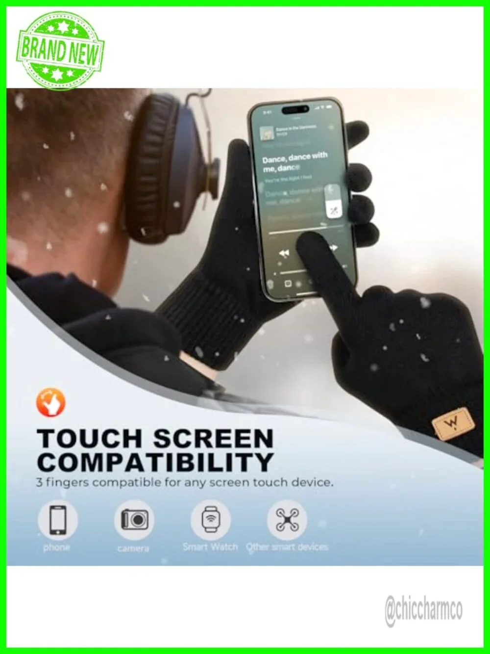 Winter Gloves with Touchscreen, Windproof, Thermal, Non-Slip